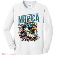 4th Of July Bald Eagle Mullet Murica Usa Usa Merica Kids Long Sleeve Shirt thumb 0