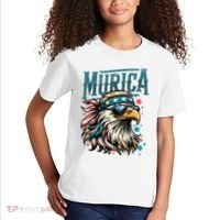 4th Of July Bald Eagle Mullet Murica Usa Usa Merica Kids T-Shirt thumb 2