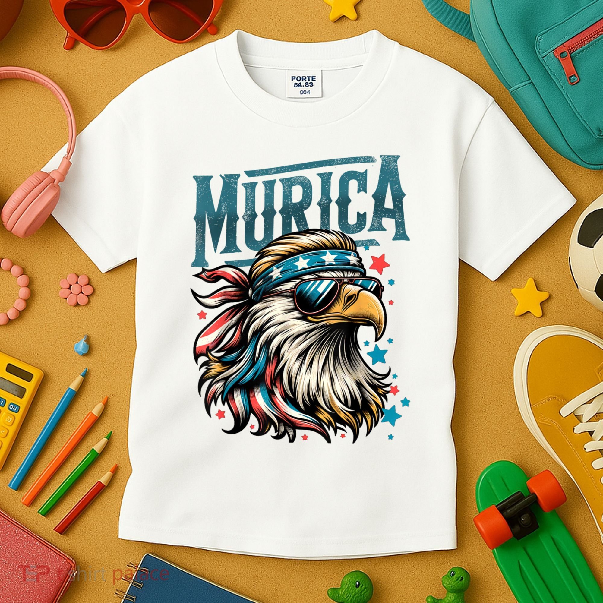 4th Of July Bald Eagle Mullet Murica Usa Usa Merica Kids T-Shirt