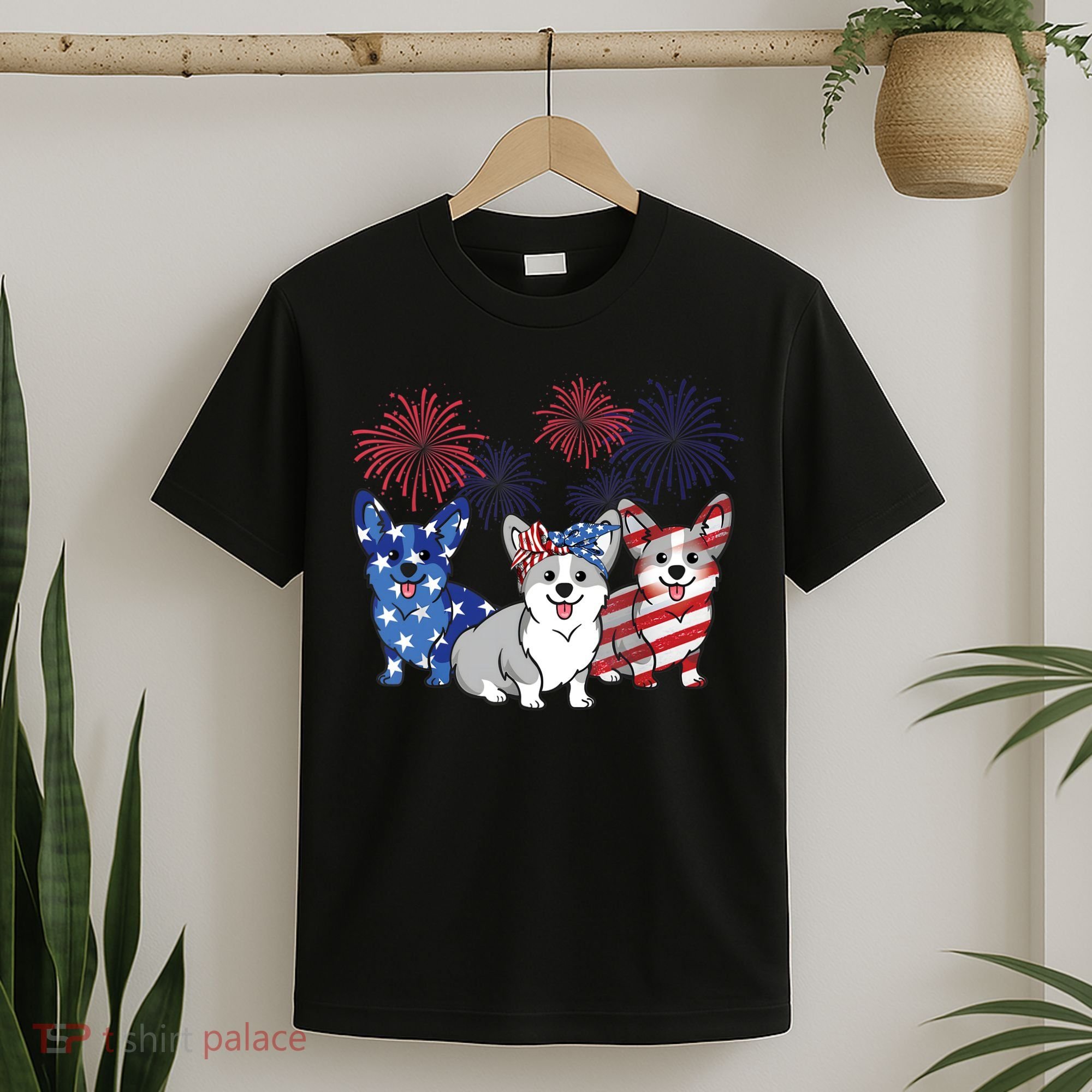 4th Of July American Flag Corgi Patriotic Dog T-Shirt