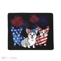4th Of July American Flag Corgi Patriotic Dog Mousepad thumb 0