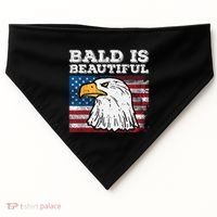 4th Of July Bald Is Beautiful Eagle Patriotic USA-Made Doggie Bandana thumb 0