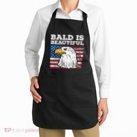 4th Of July Bald Is Beautiful Eagle Patriotic Apron thumb 2