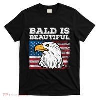 4th Of July Bald Is Beautiful Eagle Patriotic T-Shirt thumb 0