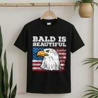 4th Of July Bald Is Beautiful Eagle Patriotic T-Shirt thumb 2
