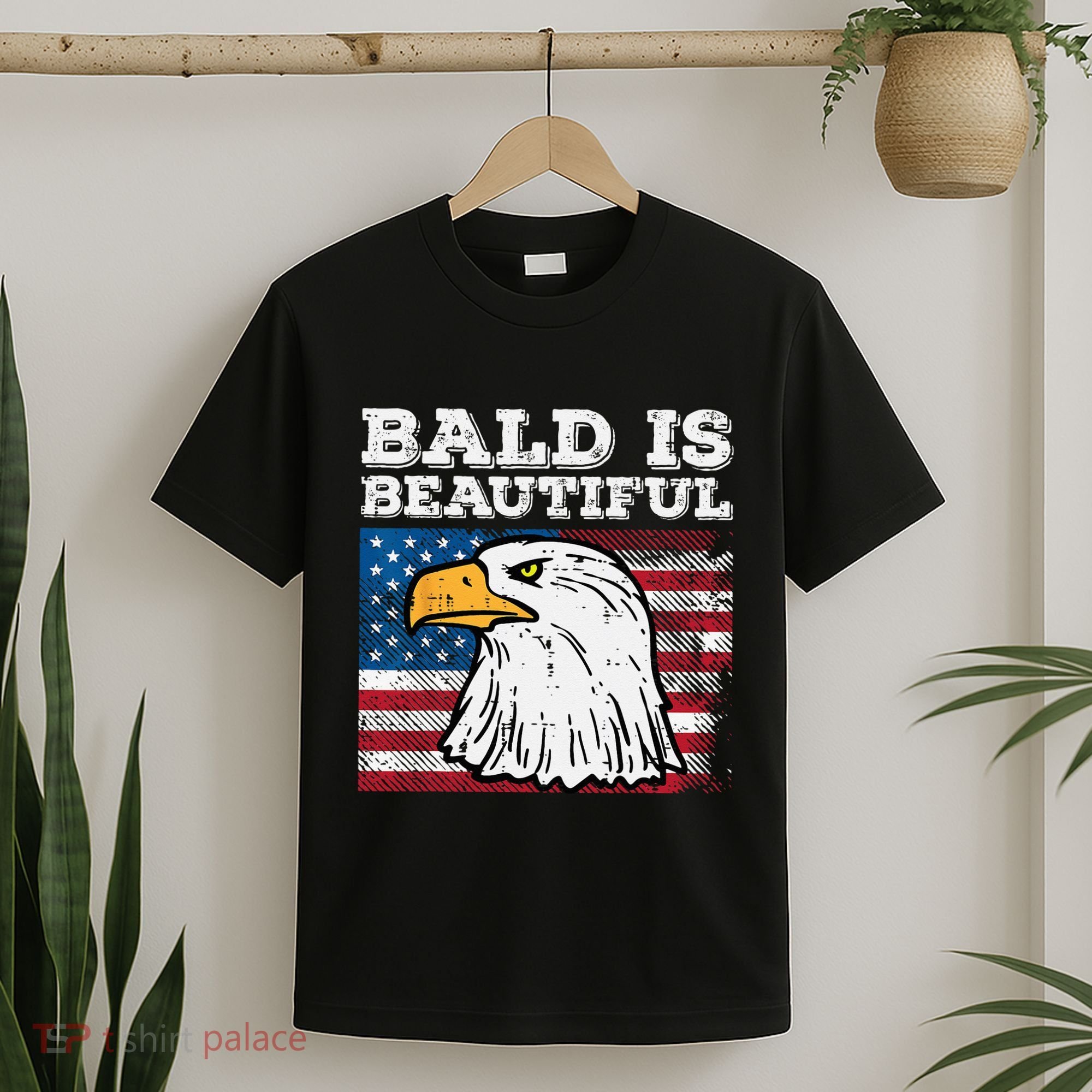 4th Of July Bald Is Beautiful Eagle Patriotic T-Shirt