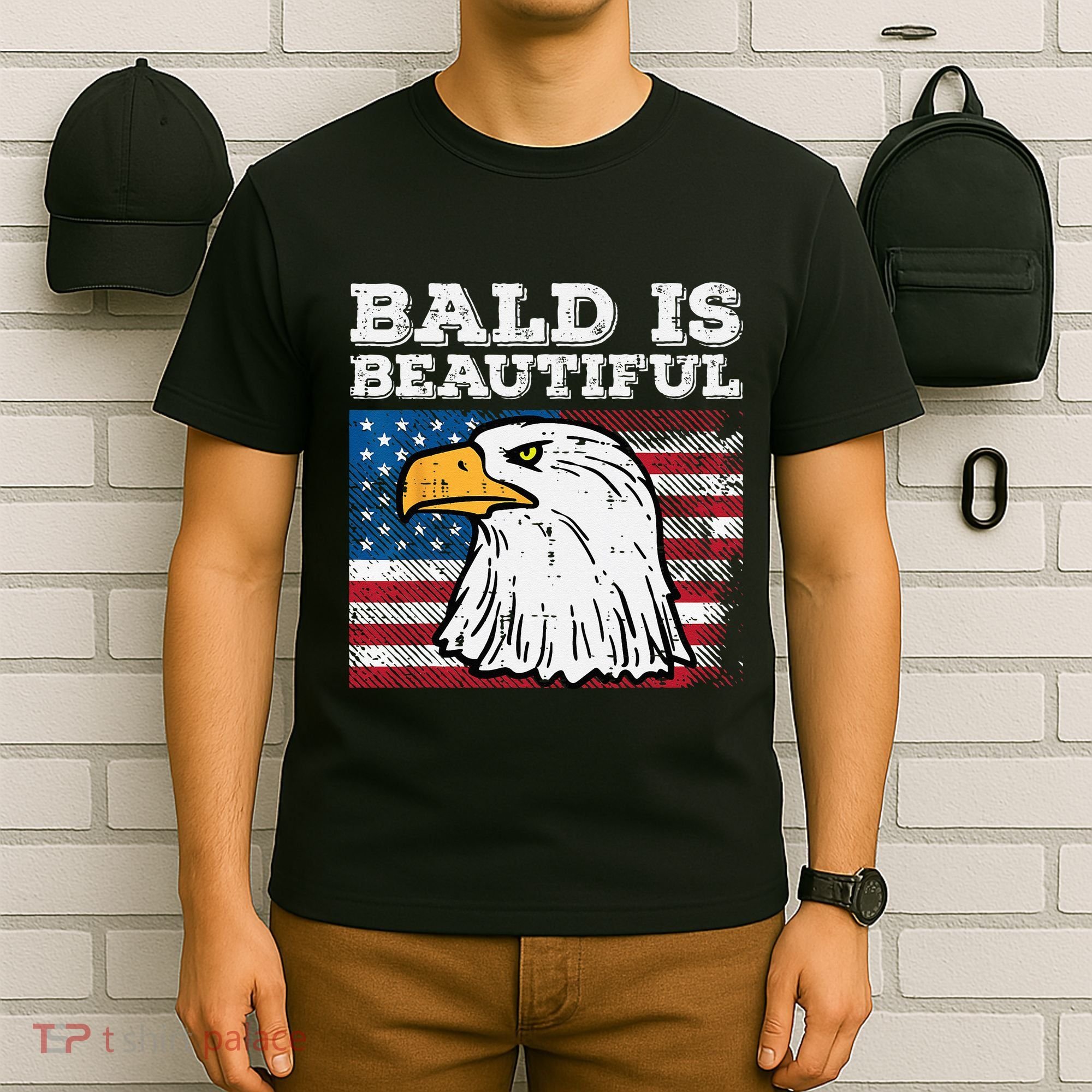 4th Of July Bald Is Beautiful Eagle Patriotic T-Shirt