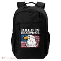 4th Of July Bald Is Beautiful Eagle Patriotic Backpack thumb 0