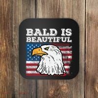 4th Of July Bald Is Beautiful Eagle Patriotic Coaster thumb 0