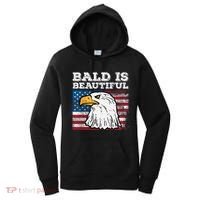 4th Of July Bald Is Beautiful Eagle Patriotic Women's Hoodie thumb 0