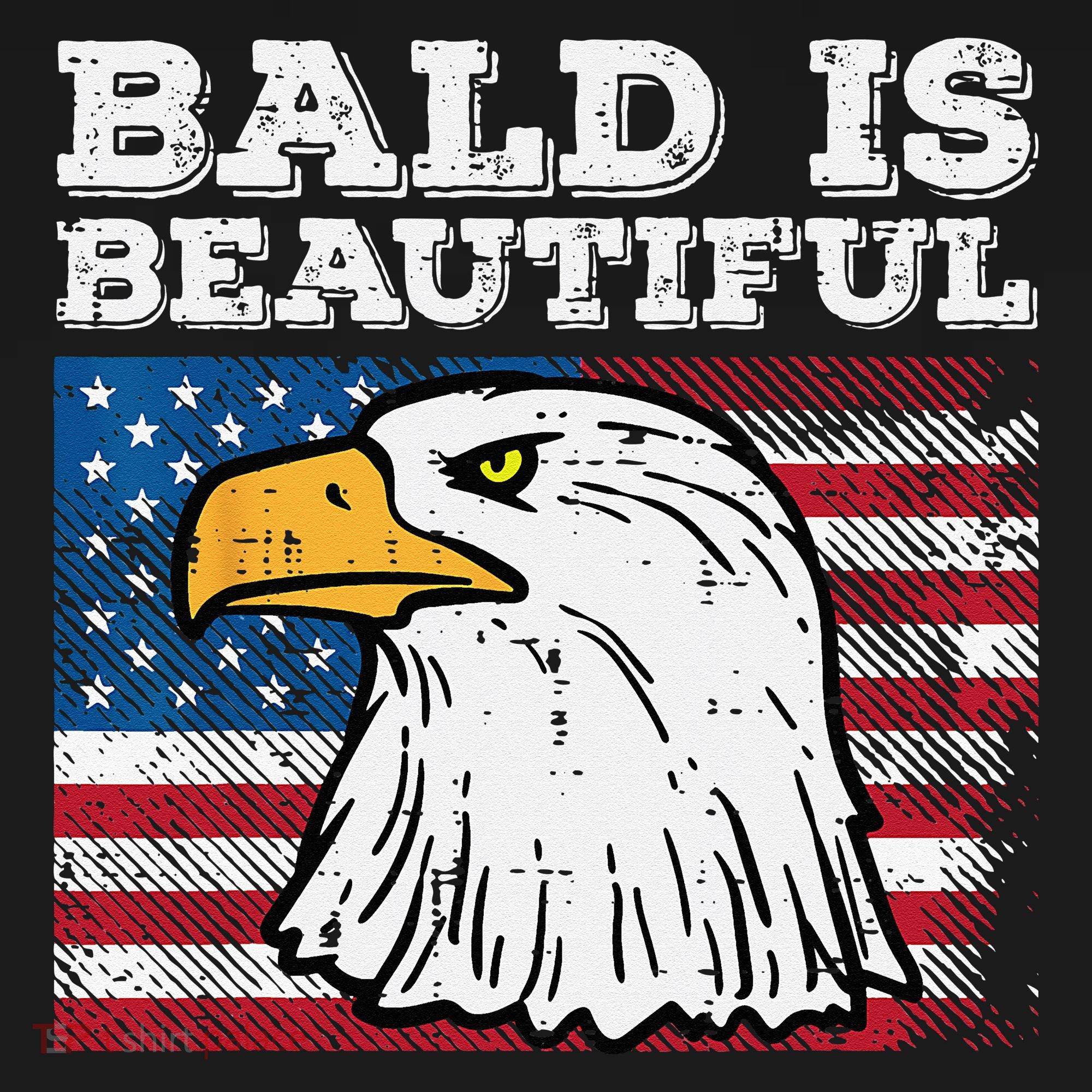 4th Of July Bald Is Beautiful Eagle Patriotic Women's Hoodie