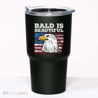 4th Of July Bald Is Beautiful Eagle Patriotic Tumbler thumb 0