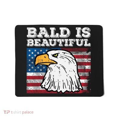 4th Of July Bald Is Beautiful Eagle Patriotic Mousepad