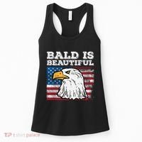 4th Of July Bald Is Beautiful Eagle Patriotic Women's Tank Top thumb 0