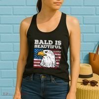 4th Of July Bald Is Beautiful Eagle Patriotic Women's Tank Top thumb 2