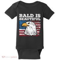 4th Of July Bald Is Beautiful Eagle Patriotic Baby Bodysuit thumb 0