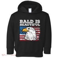 4th Of July Bald Is Beautiful Eagle Patriotic Toddler Hoodie thumb 0