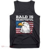 4th Of July Bald Is Beautiful Eagle Patriotic Tank Top thumb 0