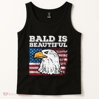 4th Of July Bald Is Beautiful Eagle Patriotic Tank Top thumb 2