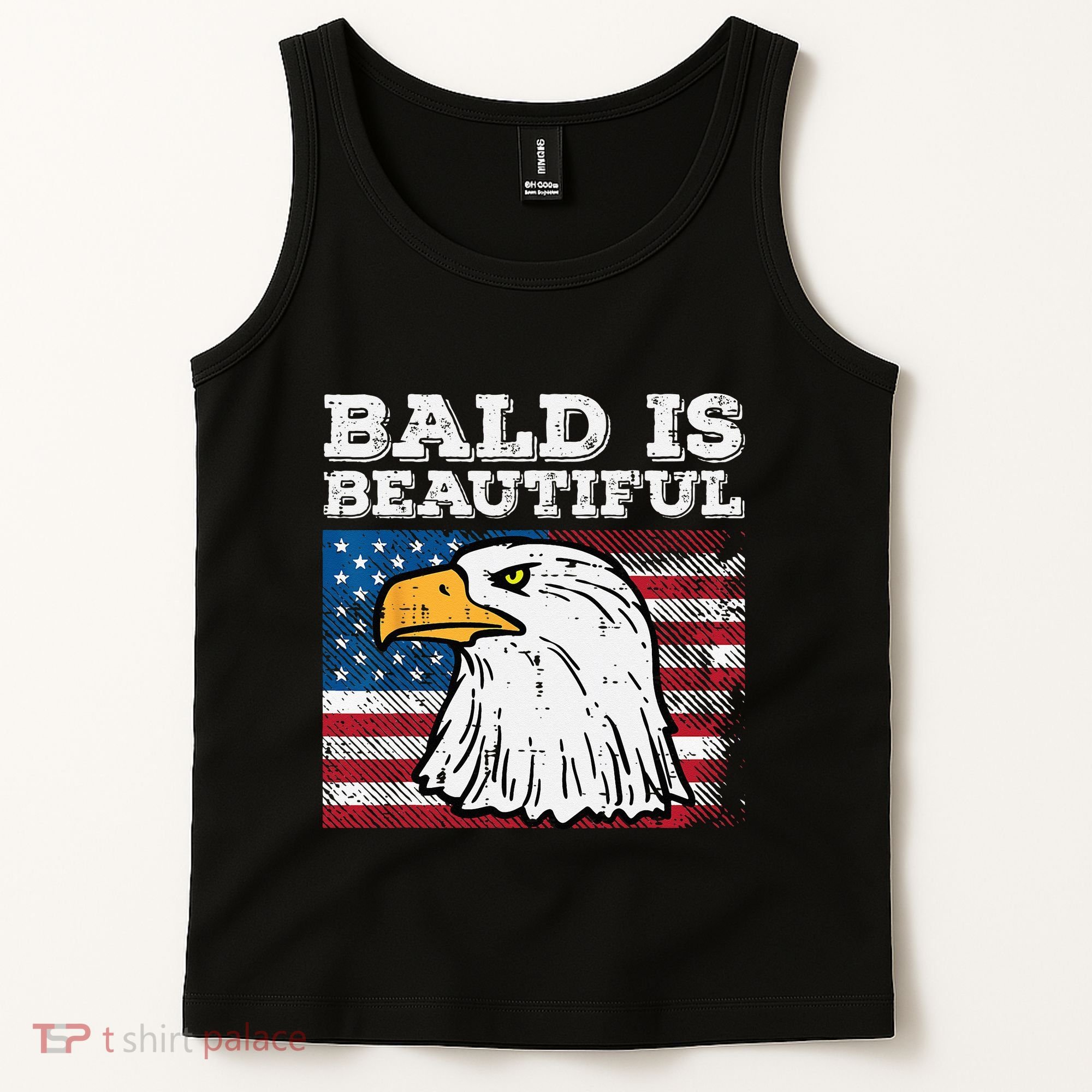 4th Of July Bald Is Beautiful Eagle Patriotic Tank Top