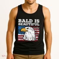 4th Of July Bald Is Beautiful Eagle Patriotic Tank Top thumb 3