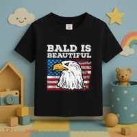 4th Of July Bald Is Beautiful Eagle Patriotic Toddler T-Shirt thumb 3
