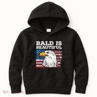 4th Of July Bald Is Beautiful Eagle Patriotic Kids Hoodie thumb 0