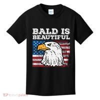 4th Of July Bald Is Beautiful Eagle Patriotic Kids T-Shirt thumb 0