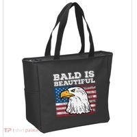 4th Of July Bald Is Beautiful Eagle Patriotic Tote Bag thumb 2