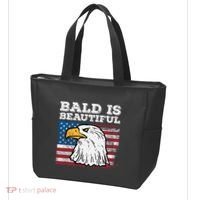 4th Of July Bald Is Beautiful Eagle Patriotic Tote Bag thumb 3