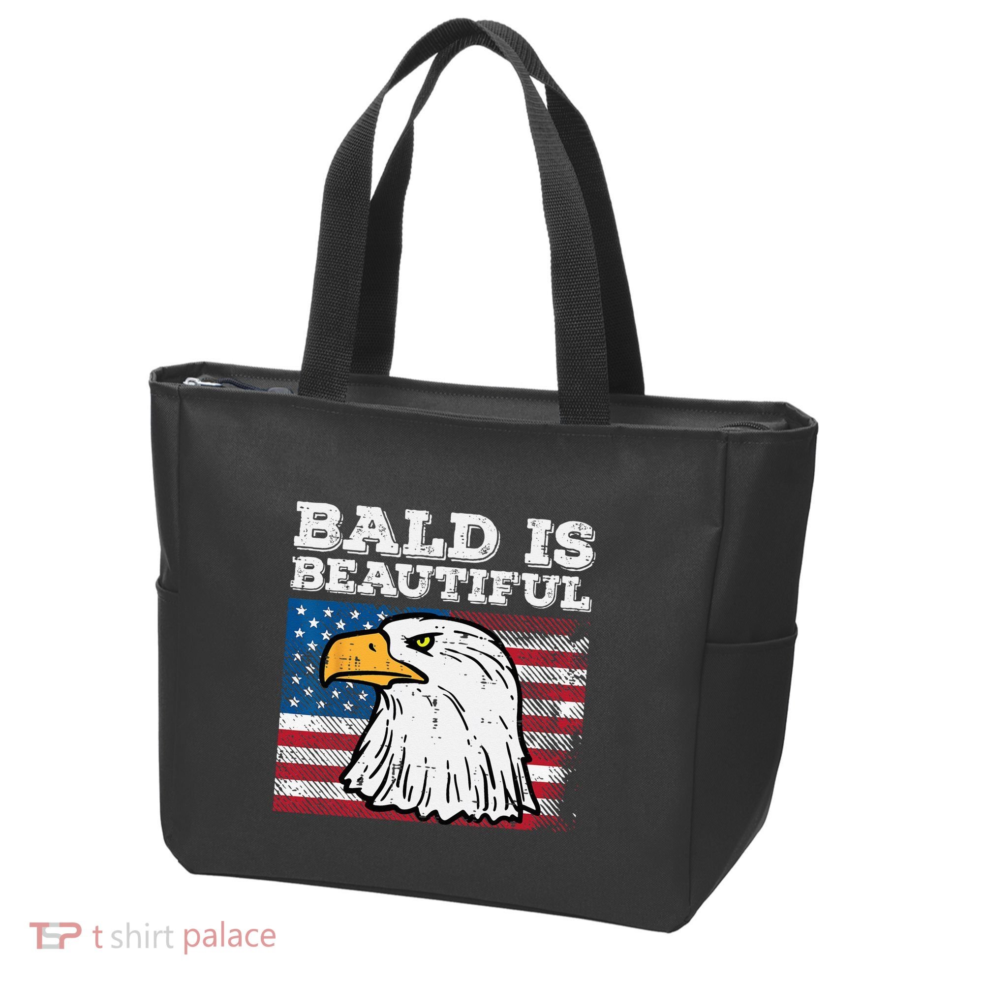 4th Of July Bald Is Beautiful Eagle Patriotic Tote Bag