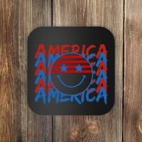 4th Of July Festive Holiday Smiley Face Coaster thumb 0