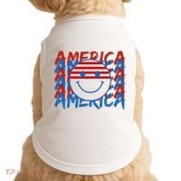 4th Of July Festive Holiday Smiley Face Doggie Tank thumb 0