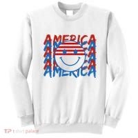 4th Of July Festive Holiday Smiley Face Sweatshirt thumb 0