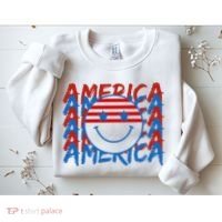 4th Of July Festive Holiday Smiley Face Sweatshirt thumb 2