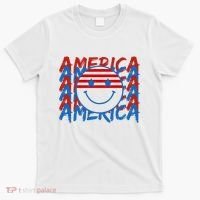 4th Of July Festive Holiday Smiley Face T-Shirt thumb 0