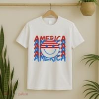 4th Of July Festive Holiday Smiley Face T-Shirt thumb 2