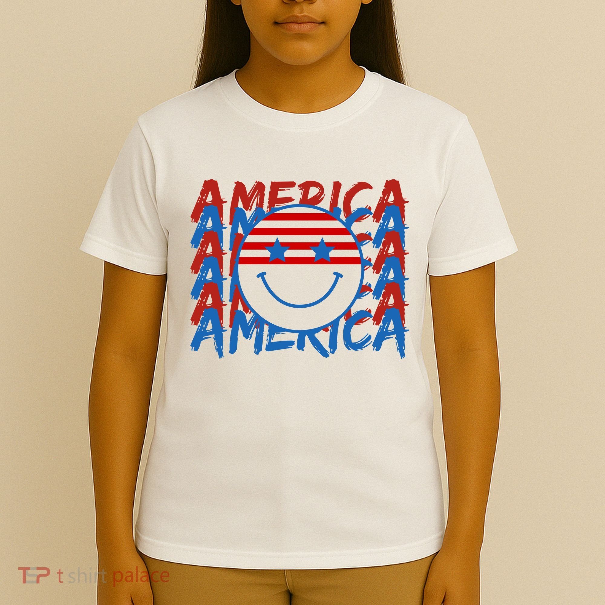 4th Of July Festive Holiday Smiley Face T-Shirt