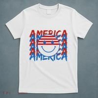 4th Of July Festive Holiday Smiley Face T-Shirt thumb 5