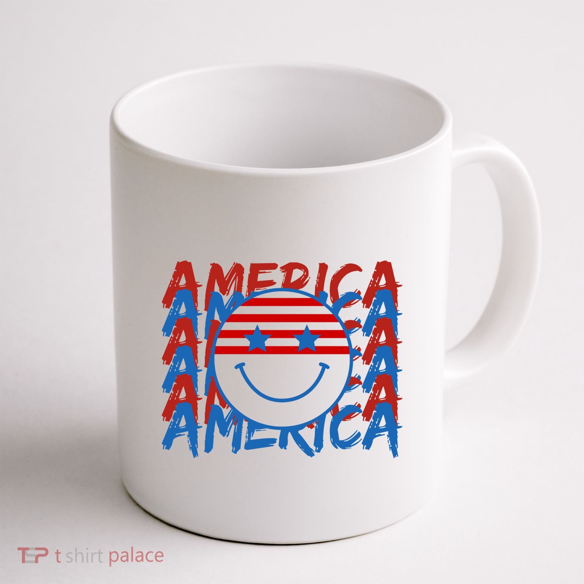 4th Of July Festive Holiday Smiley Face Coffee Mug