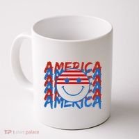 4th Of July Festive Holiday Smiley Face Coffee Mug thumb 0