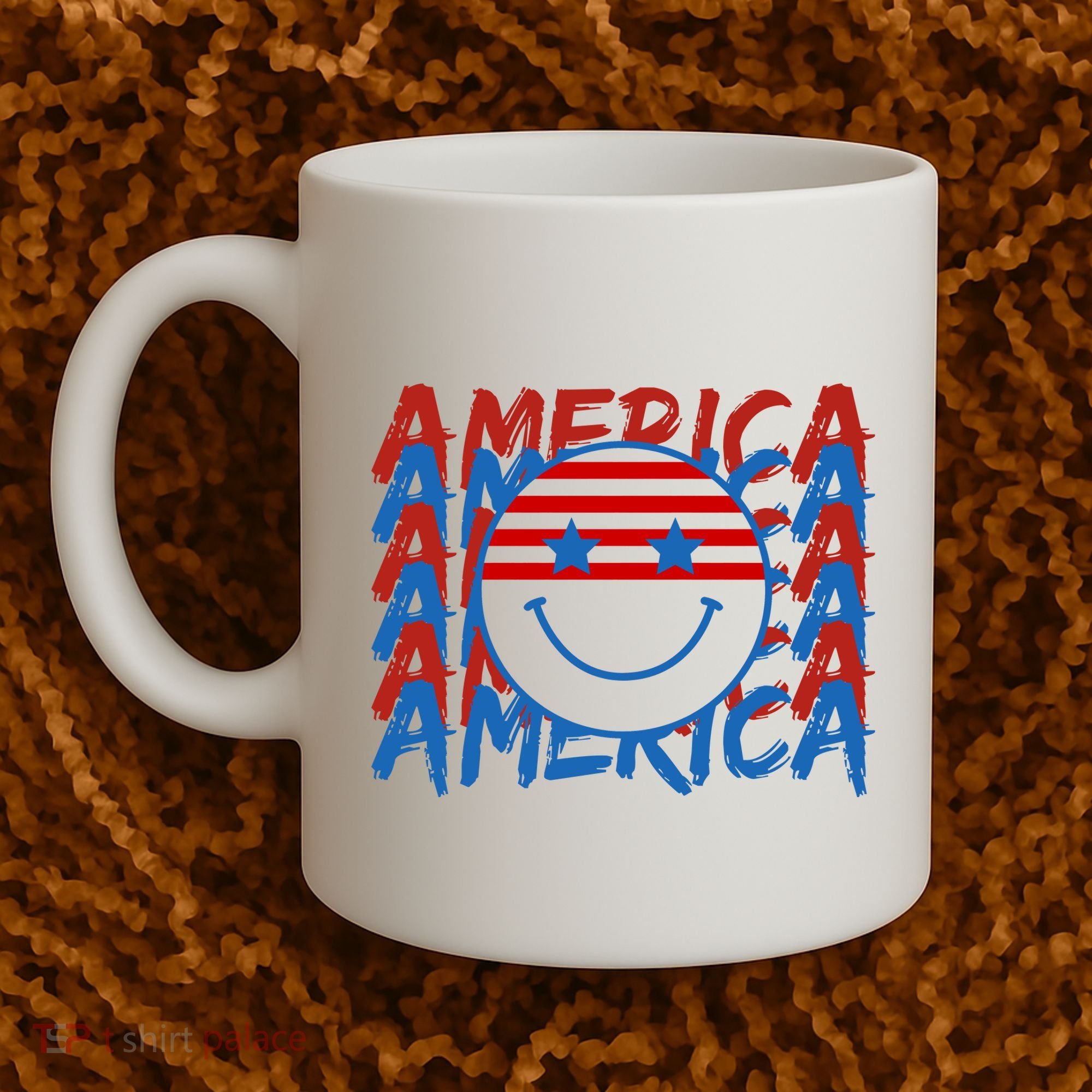 4th Of July Festive Holiday Smiley Face Coffee Mug