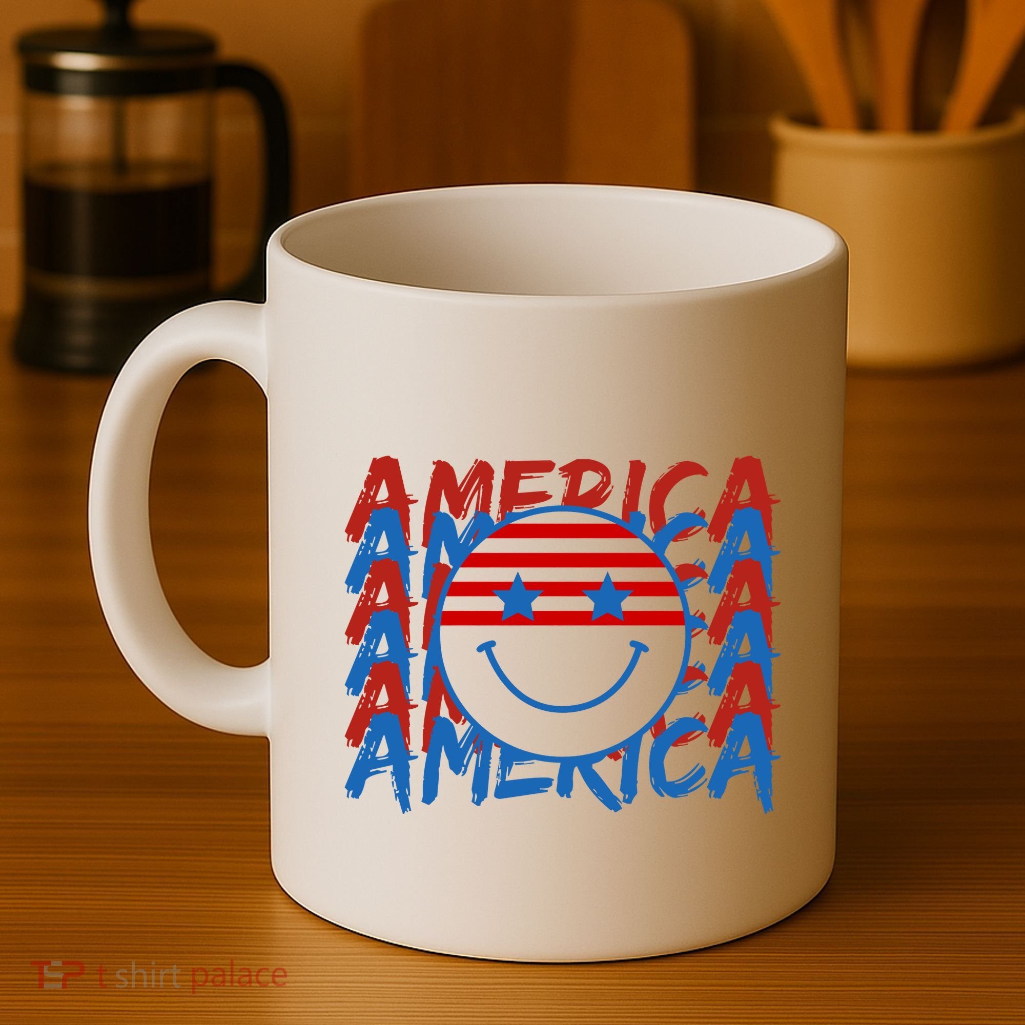 4th Of July Festive Holiday Smiley Face Coffee Mug