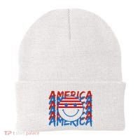 4th Of July Festive Holiday Smiley Face Beanie thumb 0
