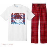 4th Of July Festive Holiday Smiley Face Pajama Set thumb 0