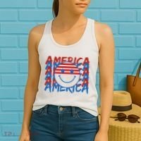4th Of July Festive Holiday Smiley Face Women's Tank Top thumb 2
