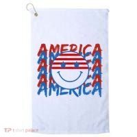 4th Of July Festive Holiday Smiley Face Golf Towel thumb 0
