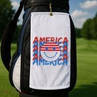 4th Of July Festive Holiday Smiley Face Golf Towel thumb 2