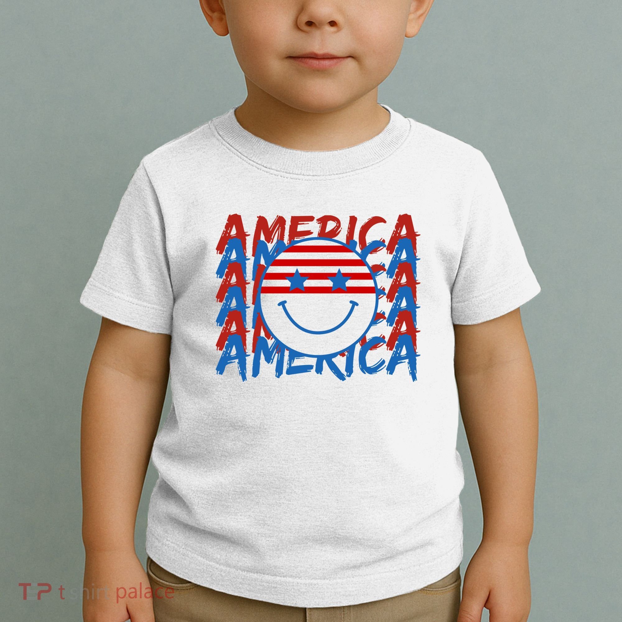 4th Of July Festive Holiday Smiley Face Toddler T-Shirt
