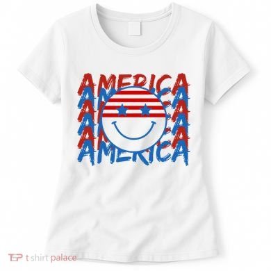 4th Of July Festive Holiday Smiley Face Women's T-Shirt